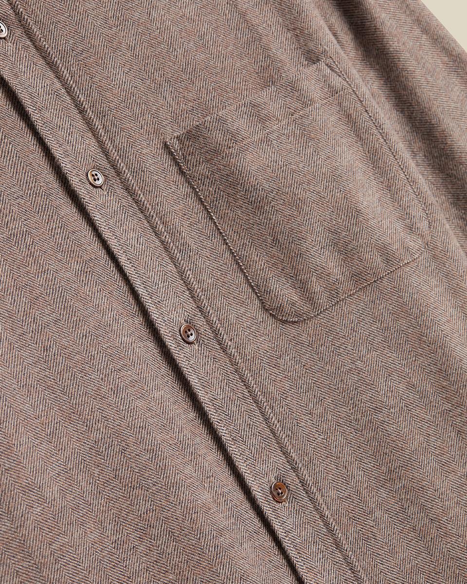 Portuguese Flannel Espiga Brown Herren Hemd Baumwolle beige